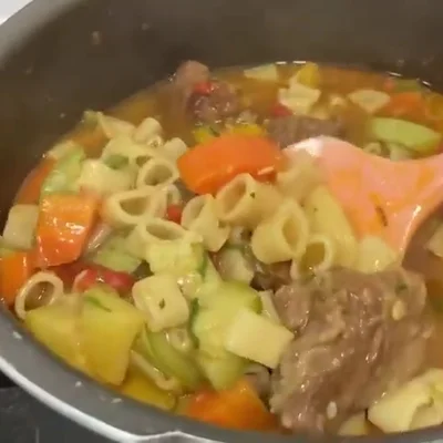 Recipe of Beef Soup With Vegetables on the DeliRec recipe website