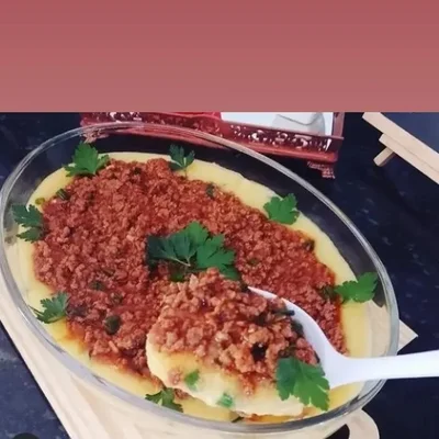Recipe of Polenta with minced meat on the DeliRec recipe website