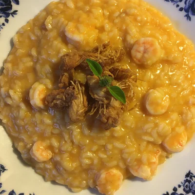 Recipe of Shrimp Risotto with Pumpkin and Lemon on the DeliRec recipe website