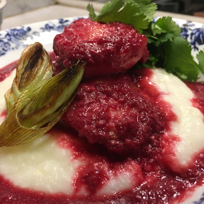 Photo of the Boyfriend with coconut milk, beetroot and horseradish with creamy white polenta – recipe of Boyfriend with coconut milk, beetroot and horseradish with creamy white polenta on DeliRec