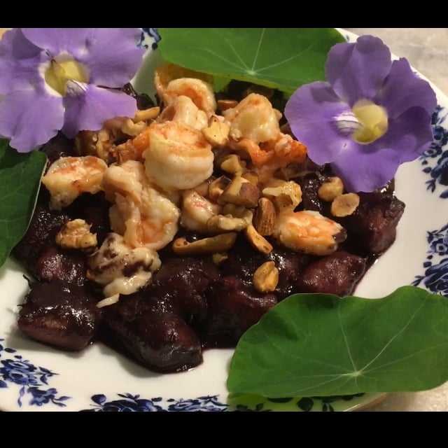 Photo of the Aipim Gnocchi with Acai Sauce with Shrimps – recipe of Aipim Gnocchi with Acai Sauce with Shrimps on DeliRec