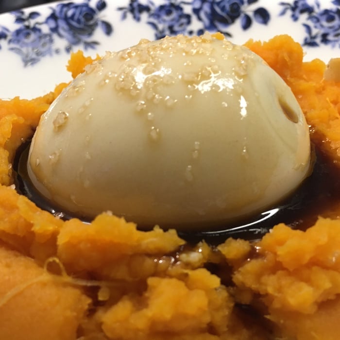 Photo of the Mollet egg, orange mashed potato and funghi oil – recipe of Mollet egg, orange mashed potato and funghi oil on DeliRec