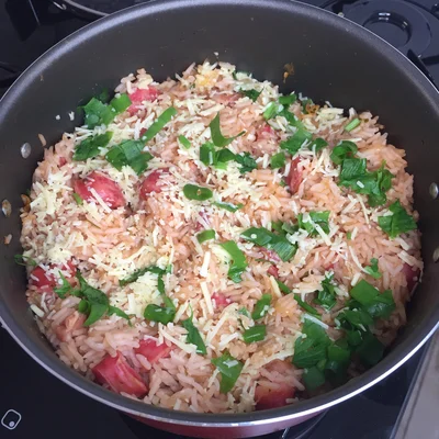 Recipe of Rice with pork sausage on the DeliRec recipe website