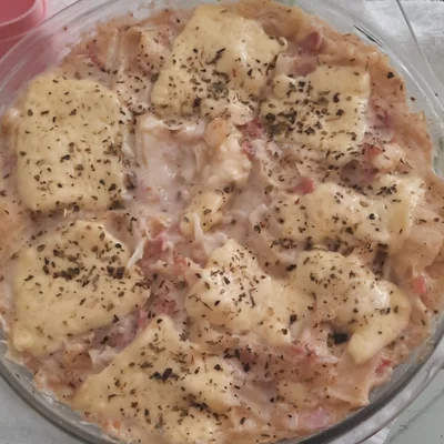 Recipe of Macaroni with Cheese and Seasoned Ham on the DeliRec recipe website