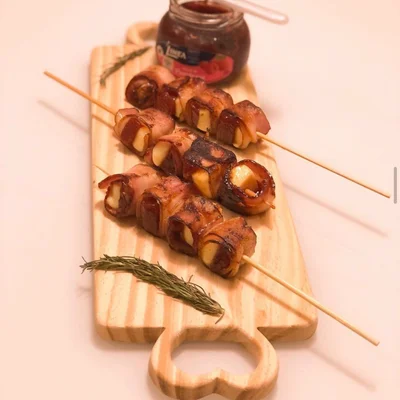 Recipe of Guava, cheese and bacon skewer on the DeliRec recipe website