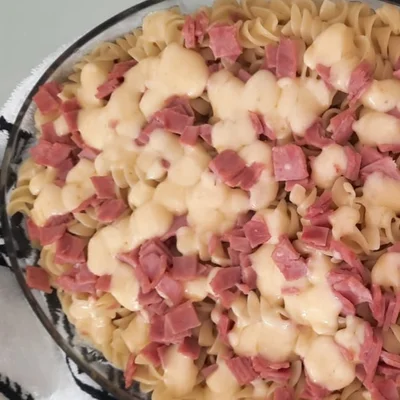 Recipe of Macaroni stuffed with cheese and ham on the DeliRec recipe website