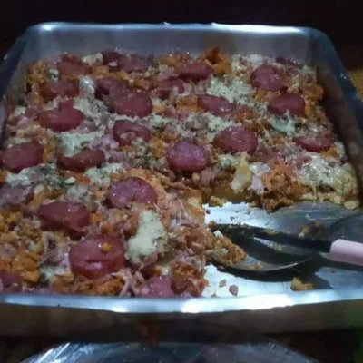 Receta de pizza en licuadora en el sitio web de recetas de DeliRec