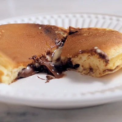 Recipe of Vegan pancake with chocolate on the DeliRec recipe website