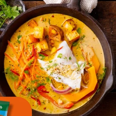 Receita de Curry de Peixe com Abóbora no site de receitas DeliRec