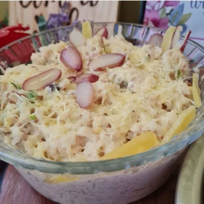 Recipe of Oven Rice with Creamy Pinion on the DeliRec recipe website