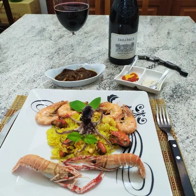 Recipe of Octopus rice 🐙 side dish, black salmon on the DeliRec recipe website