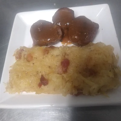 Recipe of Mini Medallion Mignon with Rosti Potatoes with Bacon on the DeliRec recipe website