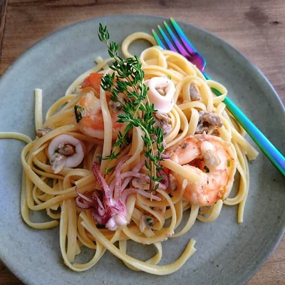 Recipe of Pasta with seafood on the DeliRec recipe website