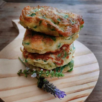 Recipe of spinach pancakes on the DeliRec recipe website