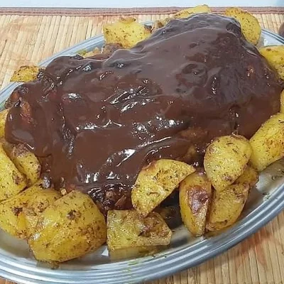 Recipe of Pork Ribs with Barbecue Sauce on the DeliRec recipe website