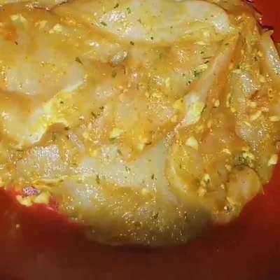 Recipe of Chicken fillet au gratin in creamy white sauce on the DeliRec recipe website