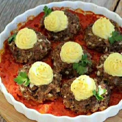Recipe of Meatballs with mashed potatoes on the DeliRec recipe website
