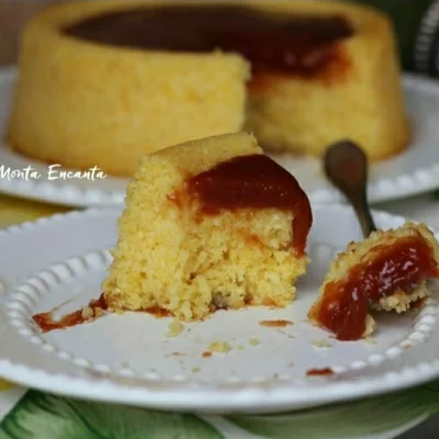 Recipe of Corn cake with yogurt and soft guava topping on the DeliRec recipe website