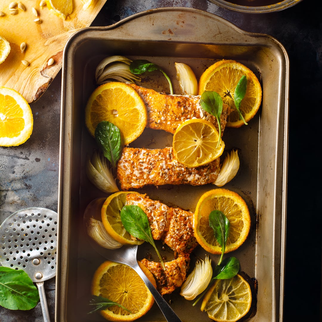 Photo of the Citrus Salmon with Orange Sweet Potato Puree – recipe of Citrus Salmon with Orange Sweet Potato Puree on DeliRec