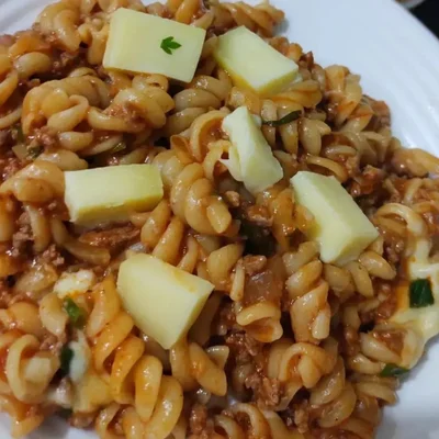 Recipe of Pasta with mincemeat. on the DeliRec recipe website