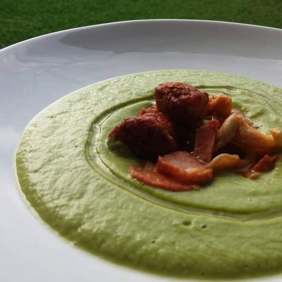 Photo of the Pea cream with pepperoni and bacon – recipe of Pea cream with pepperoni and bacon on DeliRec