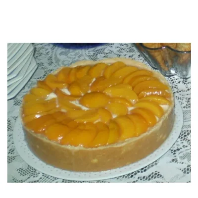 Receta de pastel de durazno en el sitio web de recetas de DeliRec