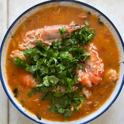 Recipe of prawn rice on the DeliRec recipe website