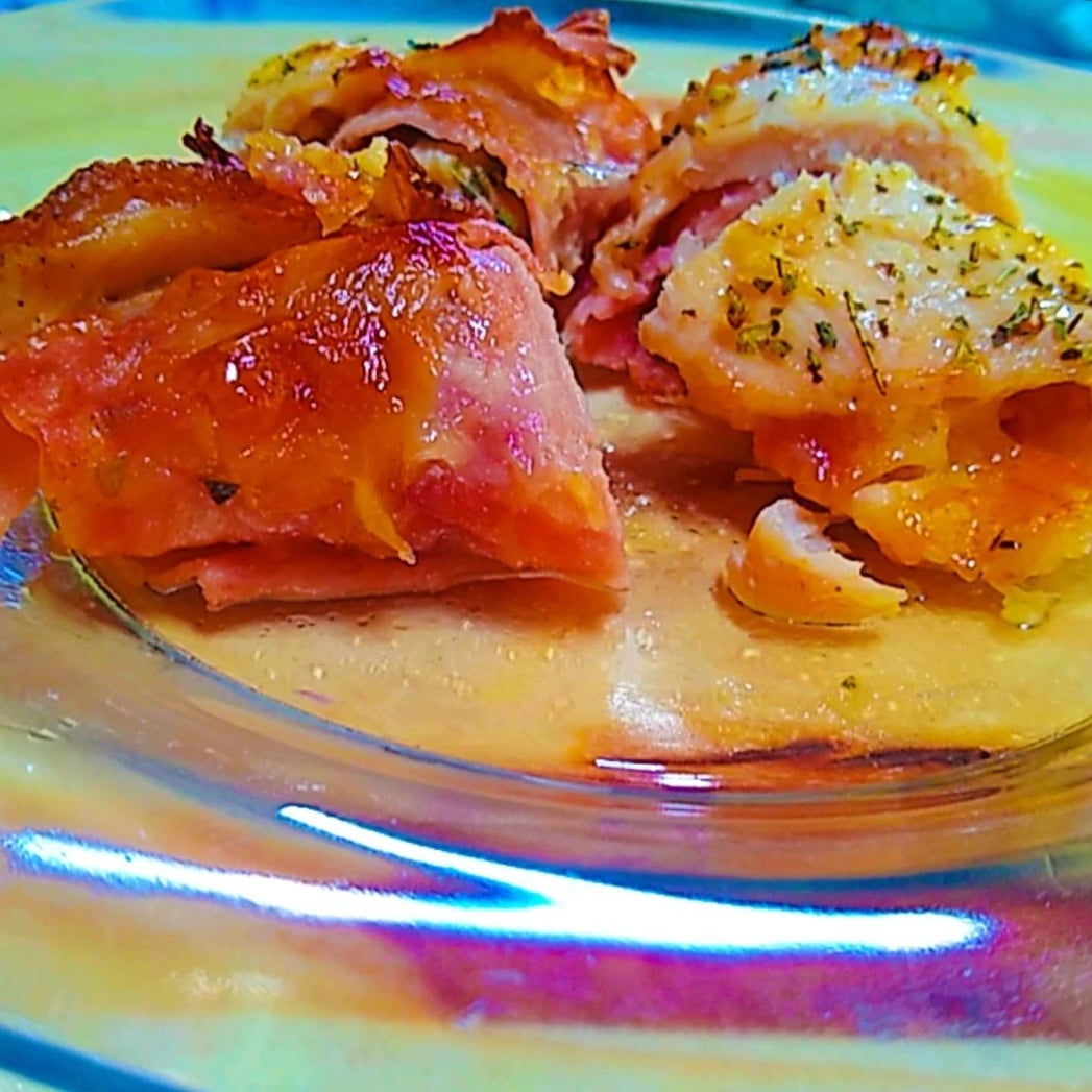 Photo of the Chicken fillet stuffed with ham and mozzarella – recipe of Chicken fillet stuffed with ham and mozzarella on DeliRec