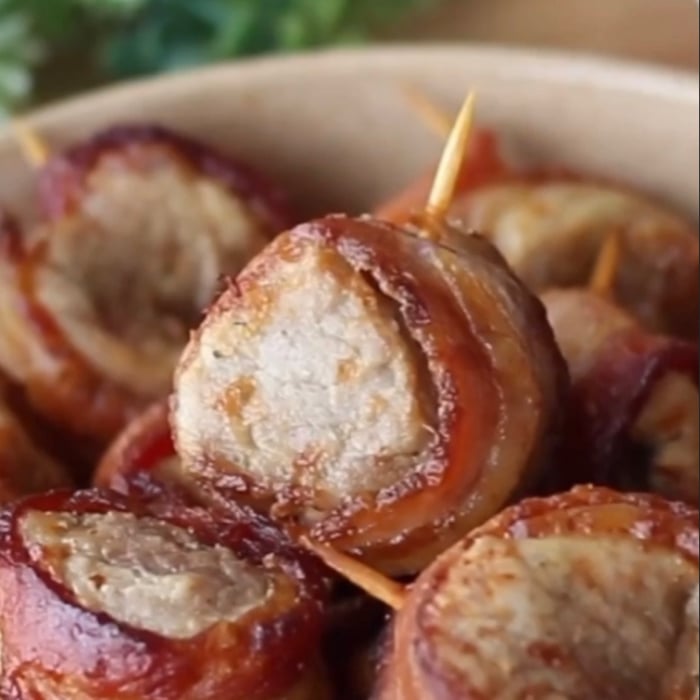 Foto da Espetinho de Mignon Suino com Bacon - receita de Espetinho de Mignon Suino com Bacon no DeliRec