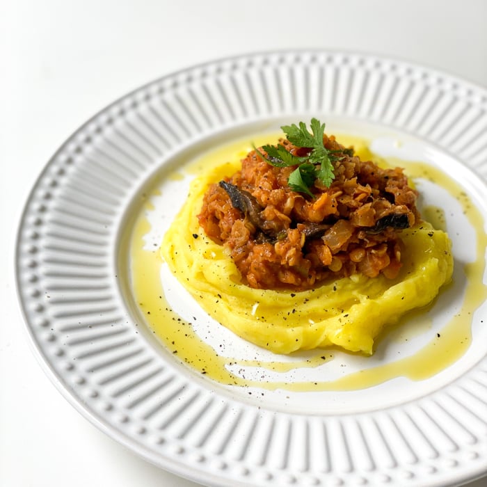 Foto da “Bolonhesa” de lentilha com cogumelos - receita de “Bolonhesa” de lentilha com cogumelos no DeliRec