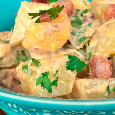 Recipe of potato salad with bacon on the DeliRec recipe website