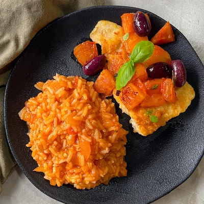  Mediterranean fish with tomato rice