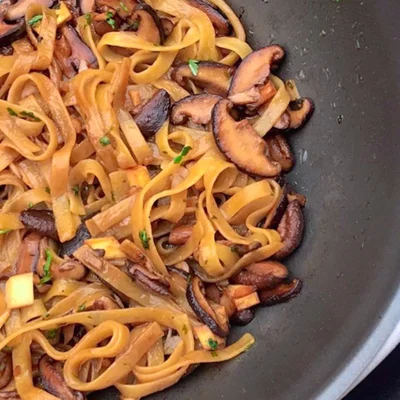 Recipe of pasta with mushrooms on the DeliRec recipe website