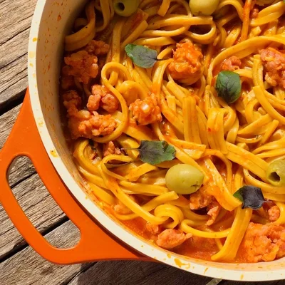 Recipe of Tuscan pasta on the DeliRec recipe website