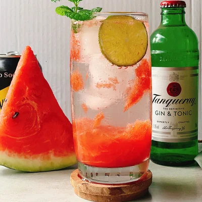 Recipe of watermelon gin and tonic on the DeliRec recipe website