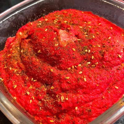 Recipe of beet hummus on the DeliRec recipe website