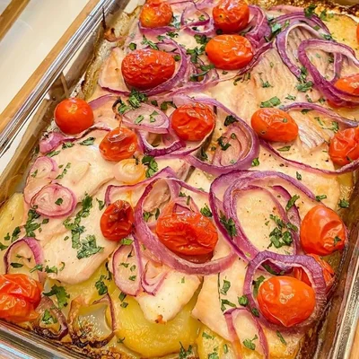 Recipe of Baked tilapia fillet with potatoes on the DeliRec recipe website