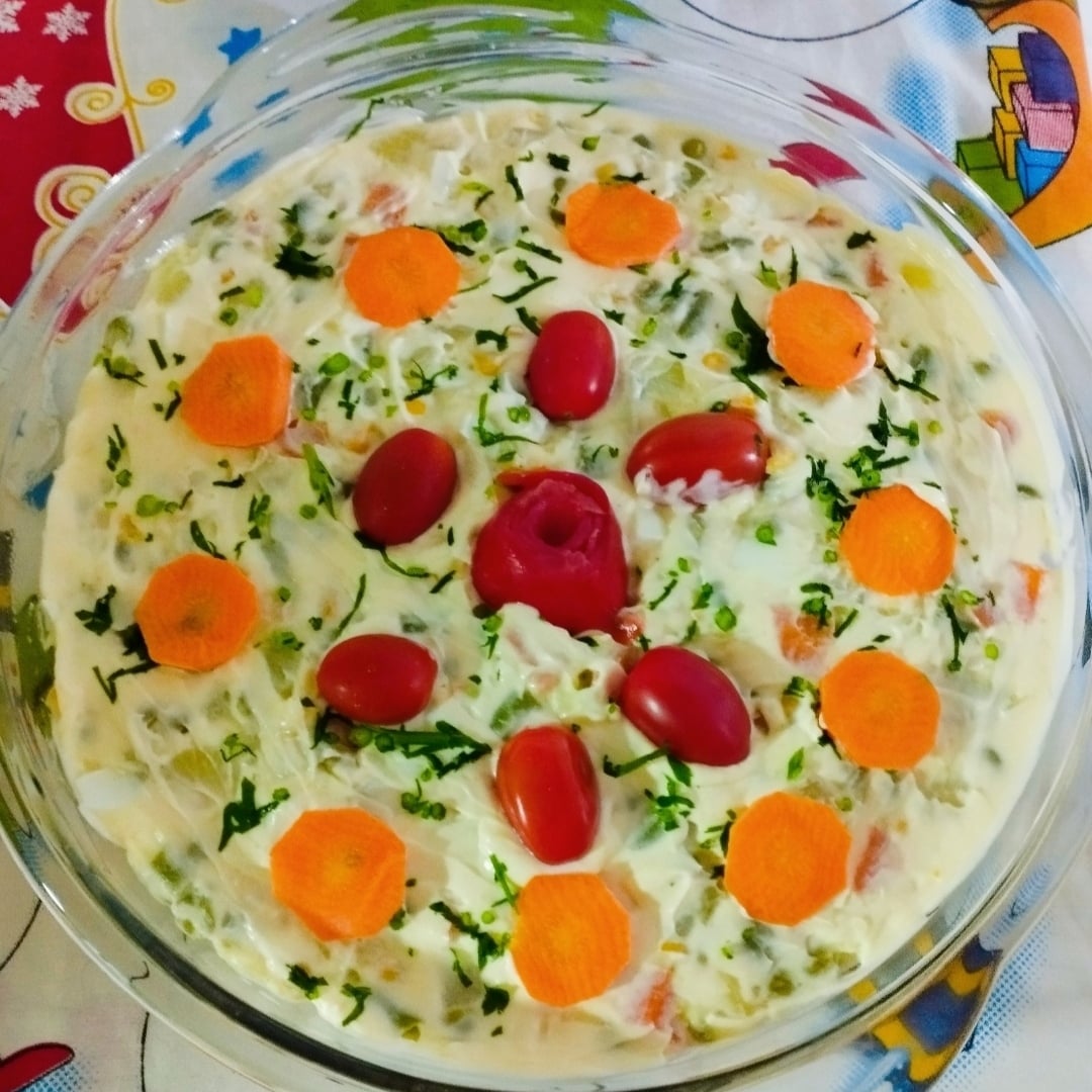 Foto da Salada de Maionese Festiva Fácil 🎄 - receita de Salada de Maionese Festiva Fácil 🎄 no DeliRec