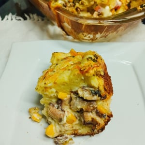 Sardine Pie with Corn and Cottage Cheese