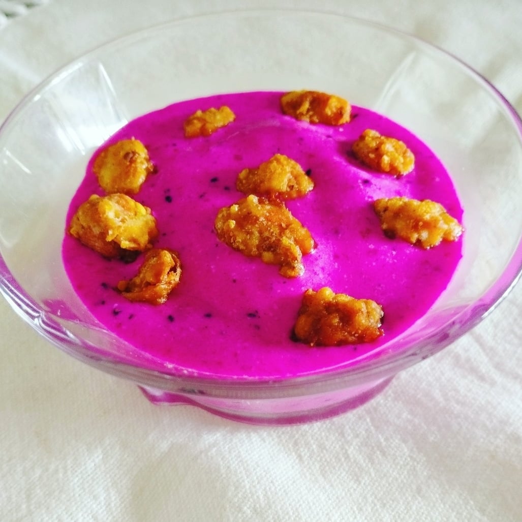 Photo of the Pitaya Fit Perfect Ice Cream with Caramelized Nuts 💜🍧 – recipe of Pitaya Fit Perfect Ice Cream with Caramelized Nuts 💜🍧 on DeliRec