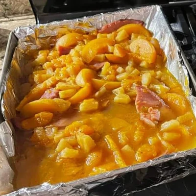 Recipe of Meat bait with peach on the DeliRec recipe website
