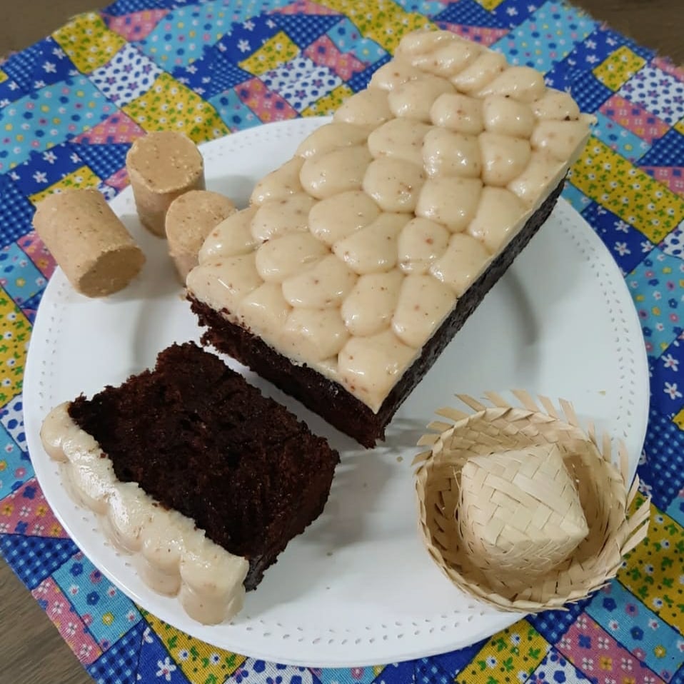 Photo of the Cake with paçoca brigadeiro – recipe of Cake with paçoca brigadeiro on DeliRec