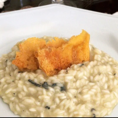 Recipe of Gruyere Cheese and Gorgonzola Risotto with Parmesan Crust on the DeliRec recipe website