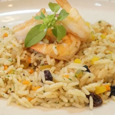 Recipe of Greek rice with shrimp on the DeliRec recipe website