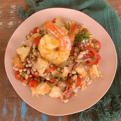 Recipe of Butter bean salad with shrimp on the DeliRec recipe website