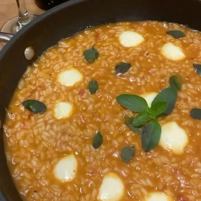 Recipe of caprese risotto on the DeliRec recipe website