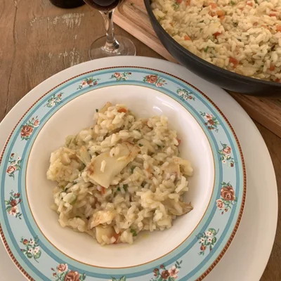 Recipe of cod risotto on the DeliRec recipe website