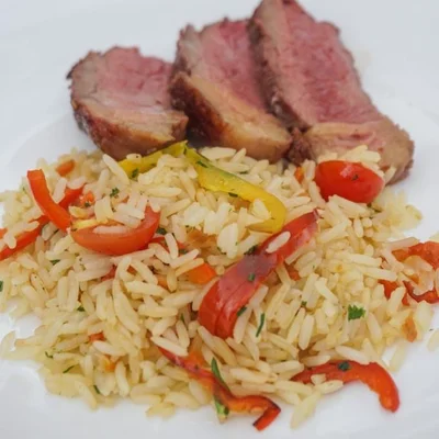 Recipe of barbecue rice on the DeliRec recipe website