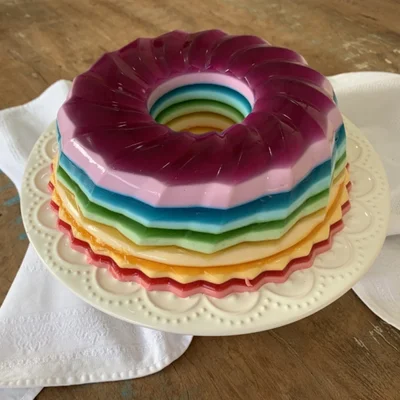 Recipe of colored gelatin on the DeliRec recipe website