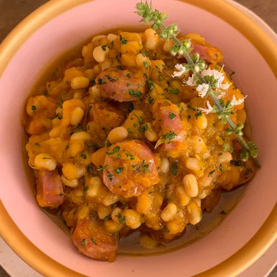 Recipe of butter beans with pumpkin on the DeliRec recipe website
